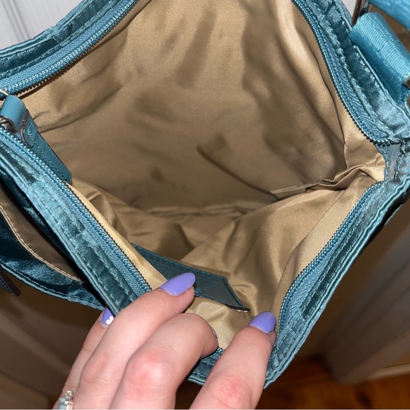Coach Blue Crossbody Bag with Tan Interior, like new - Picture 6 of 11